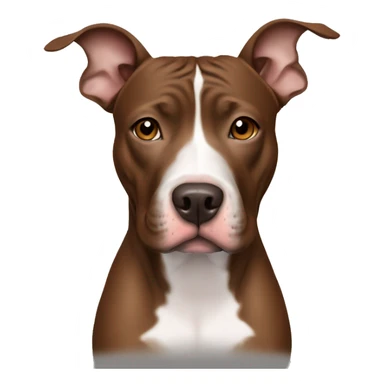 Brown pit bull thin white nose stripe sticker