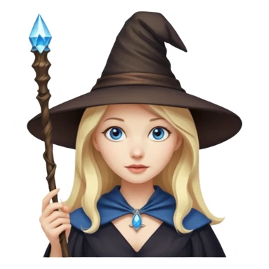 Witch, magicien blonde woman with blue eyes sticker