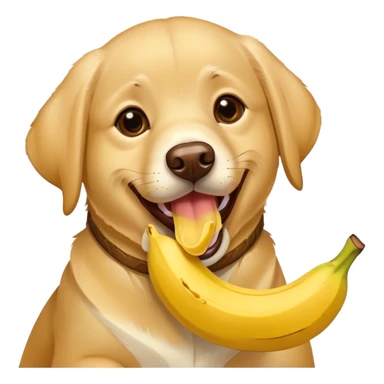 labrador retriever eating a banana peel sticker
