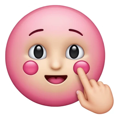 Blushing emoji with pointing fingers  sticker