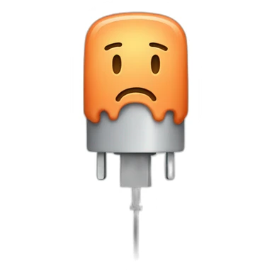 A sad electrical plug sticker