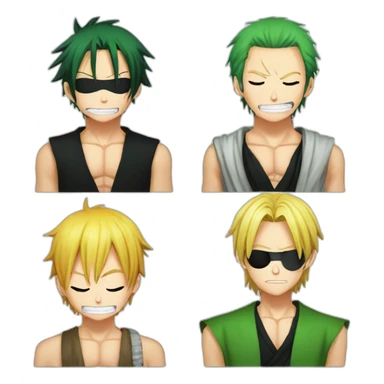 Zoro luffy sanji  sticker