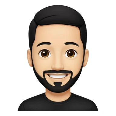 AJ McLean with black hair, black shirt sticker