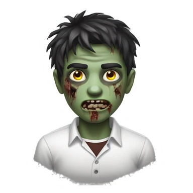 teen boy zombie with dark hair and white shirt sticker