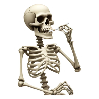 Skeleton smoking a cigarette sticker