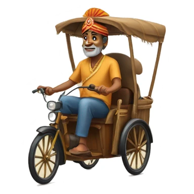 A indianman riding a rickshaw  sticker