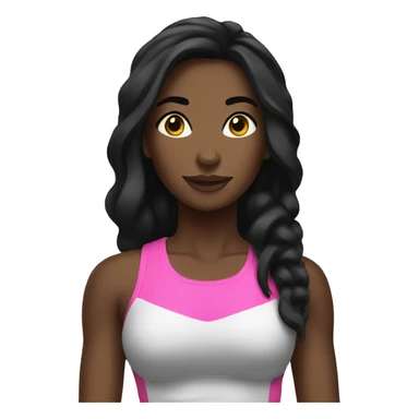 black hair gym girl sticker