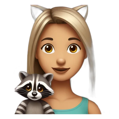Racoon with girl racoon sticker