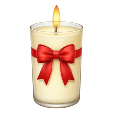 Soft vanilla long glass candle, with little red bow sticker