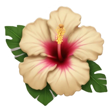 beige hibiscus sticker