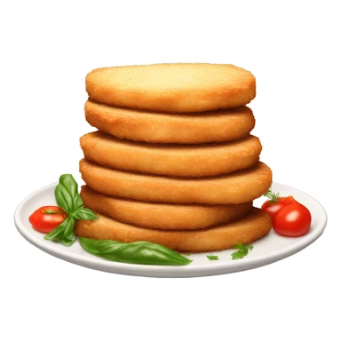 Chicken cutlet stack on plate Italian  sticker