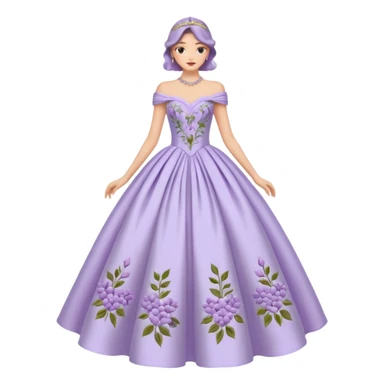 Lilac pastel purple ball gown vintage dress  sticker