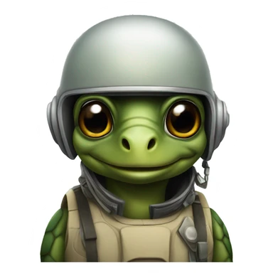 a turtle with pilot helmet sticker