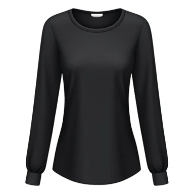 plain isolated black long sleeve blouse sticker
