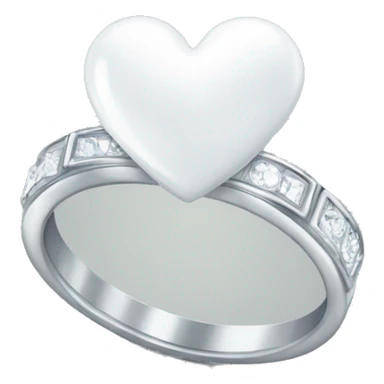 White Heart with engagement ring sticker