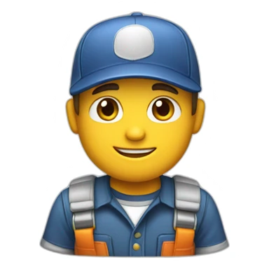 handy man in baseball cap sticker