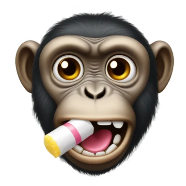 monkey chewing gum sticker