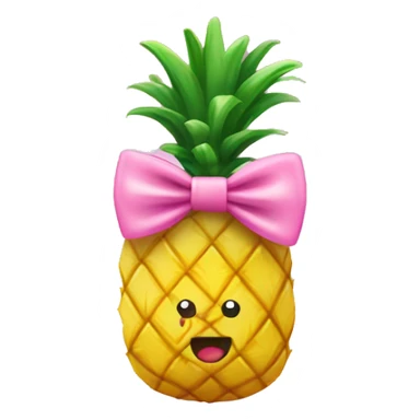 ￼Pineapple with pink bow  sticker