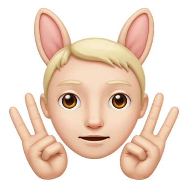 Fingers inbetween two ears  sticker