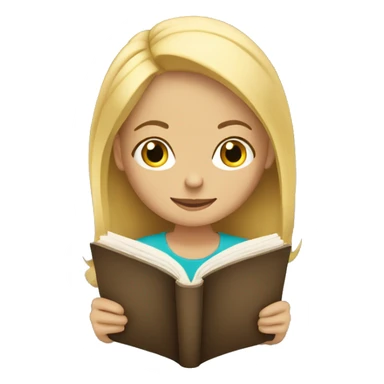 blonde girl reading sticker