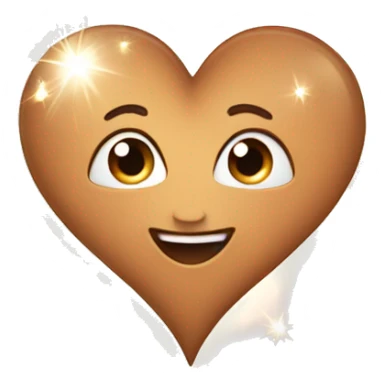 Light brown heart with sparkle  sticker