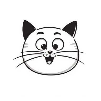 cute cat face, playful and friendly sticker