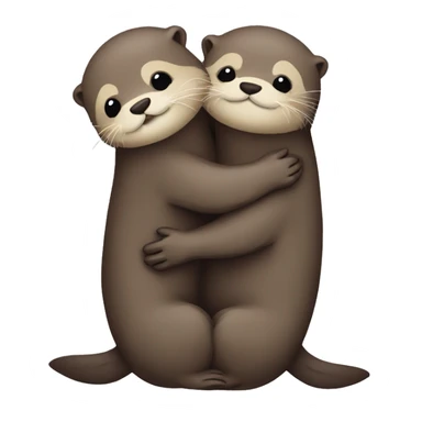 otters hugging otters hugging  sticker