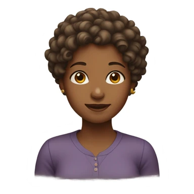 An girl with curly hair and brown skin sticker