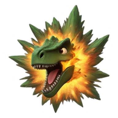 exploding dinosaur sticker
