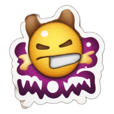 Word "WOW" on a Pealing Sticker sticker