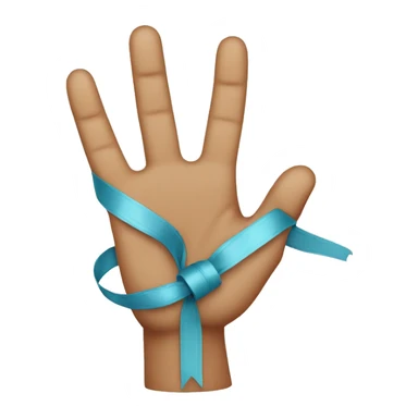 raised finger with a ribbon tied to it sticker