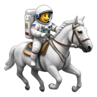 male Astronaut riding a horse sticker