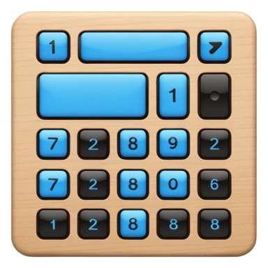 rectangle wooden keypad with a blue small screen sticker