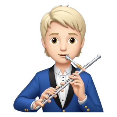 male flute player sticker