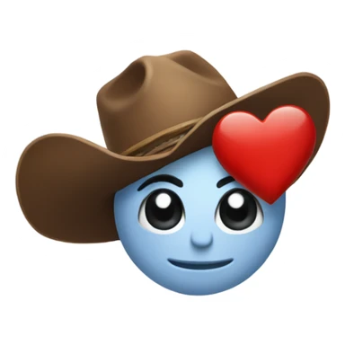 Love heart wearing a cowboy hat  sticker