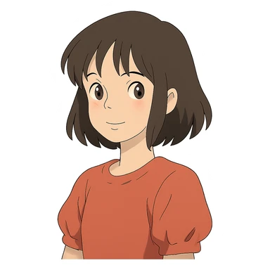 anime girl in ghibli style sticker
