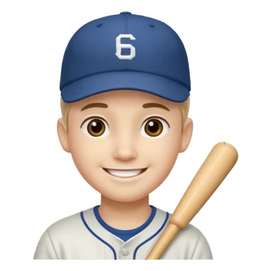 baseball hatted boy sticker