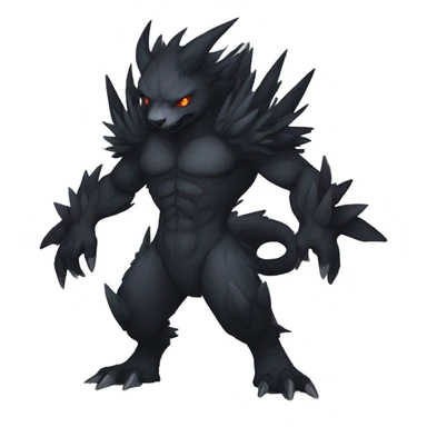 cool edgy fantasy dark-themed animal hybrid Fakemon full body sticker