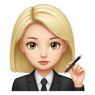 girl with office clothes and long lashes sticker