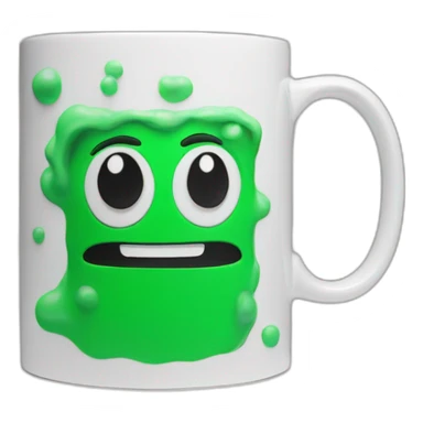 green foam on white mug sticker