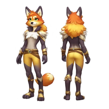 Anthro Colorful Shiny Fionbri-Falvie-sparkle-wolf-sona with shiny markings full body sticker