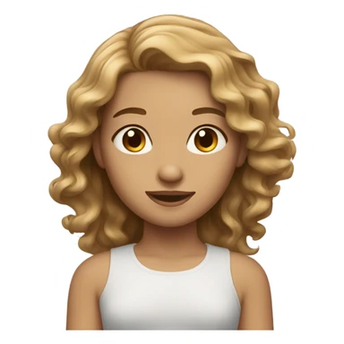 Pretty Girl with light brown wavy hair  sticker
