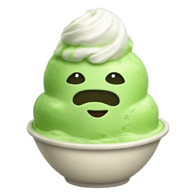 matcha ice cream in a bowl sticker