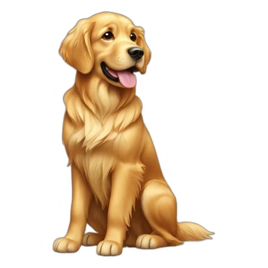 Dog golden retriever full-height sticker