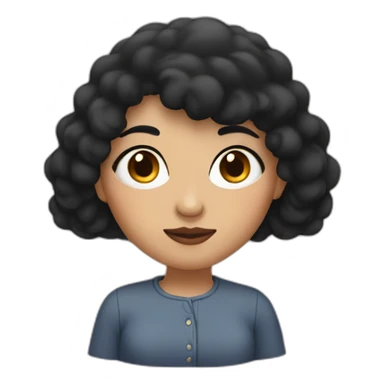 Women with mole under her right eyes and black hair sticker