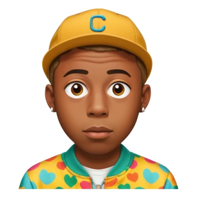 Tyler the Creator rapper with distinctive style and short hair sticker