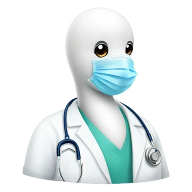 a swan with a surgical mask and stethoscope  sticker