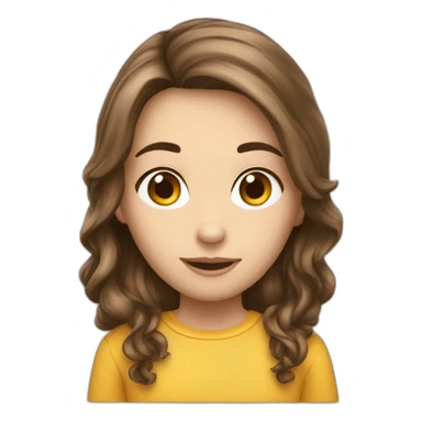 Couple blanc ado fille garçon cheveux bruns sticker