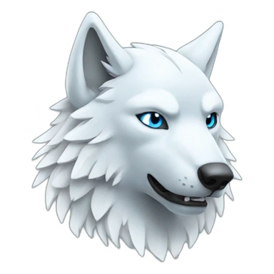 Whitelightblue wolf with wings and Hi Sign sticker