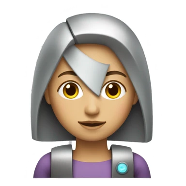 Una mujer androide, mitad mujer y mitad robot. sticker